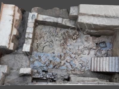 Vista cenital del registro fotogramétrico del patio