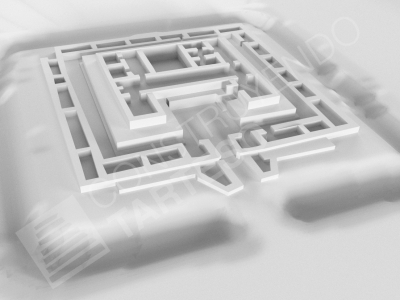 Maqueta del yacimiento de Cancho Roano (Zalamea de la Serena, Badajoz)