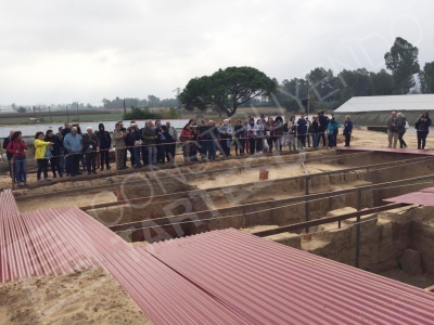 Visita guiada al yacimiento desarrollada durante el IX Congreso Internacional de estudios fenicios y púnicos, en Mérida, 2018