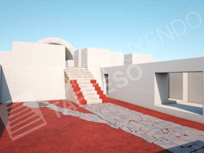 Reconstrucción 3D hipotética del yacimiento. Autor: J.R. Casals