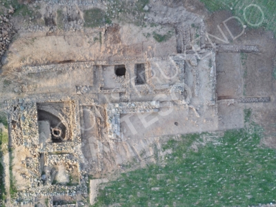 Fotografía aérea del Yacimiento Cerro Borreguero (Zalamea de la Serena, Badajoz)