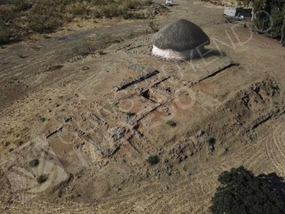 Reconstrucción hipotética 3D de la cabaña oval